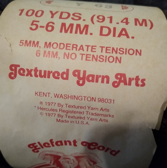 Macrame Yarn Vintage Brown Elefant Cord 100% Textured Herculon 100 yds skein 6mm - Picture 3 of 12